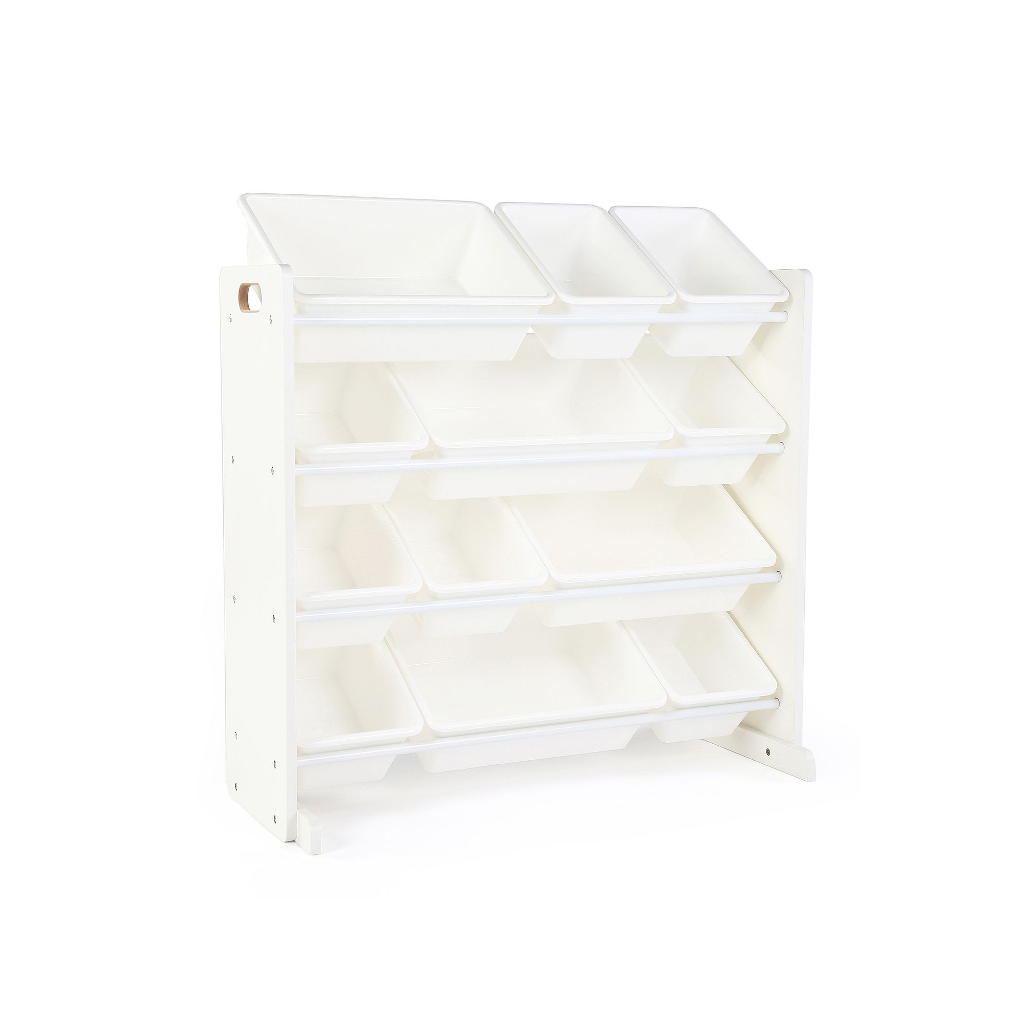 Humble Crew Toy Organizer with 12 Plastic Bins, White