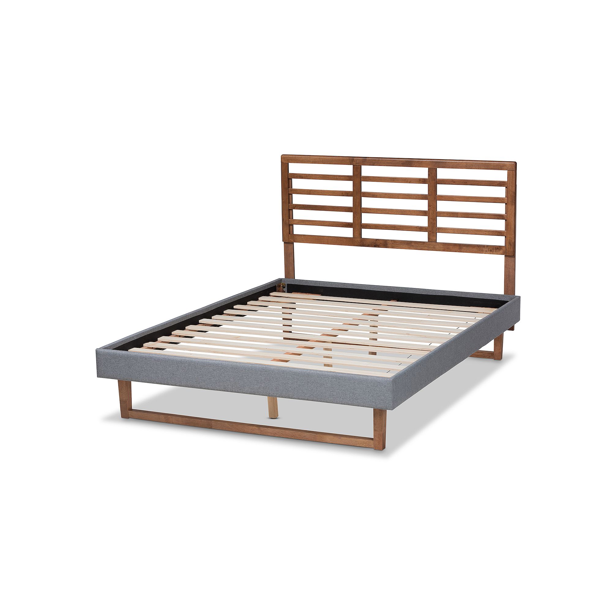 Baxton Studio Rina Bed, Dark Gray Ash Brown