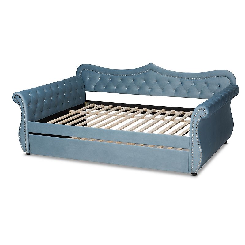 Baxton Studio Abbie Daybed & Trundle, Blue, Full