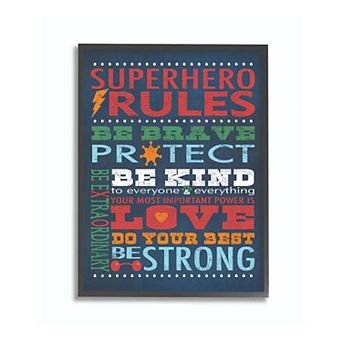 Stupell Home Decor Superhero Rules Framed Wall Art