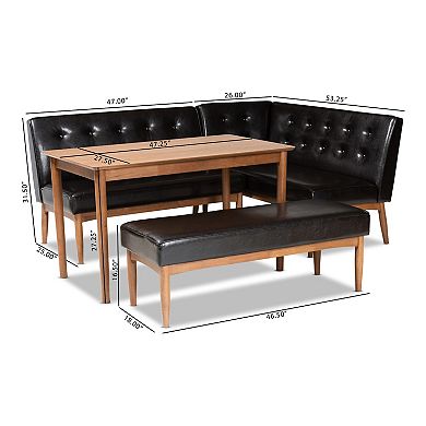 Baxton Studio Arvid Dining Table 4-piece Set