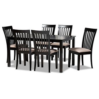 Baxton Studio Minette Dining Table 7 pc Set