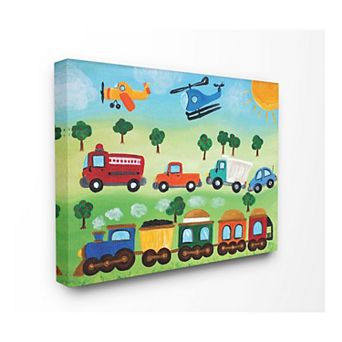 Stupell Home Decor Planes Trains Automobiles Canvas Wall Art