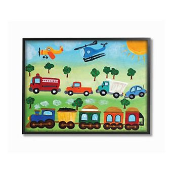 Stupell Home Decor Planes Trains Automobiles Framed Wall Art