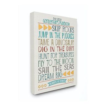 Stupell Home Decor Little Gentleman's Playbook Canvas Wall Art