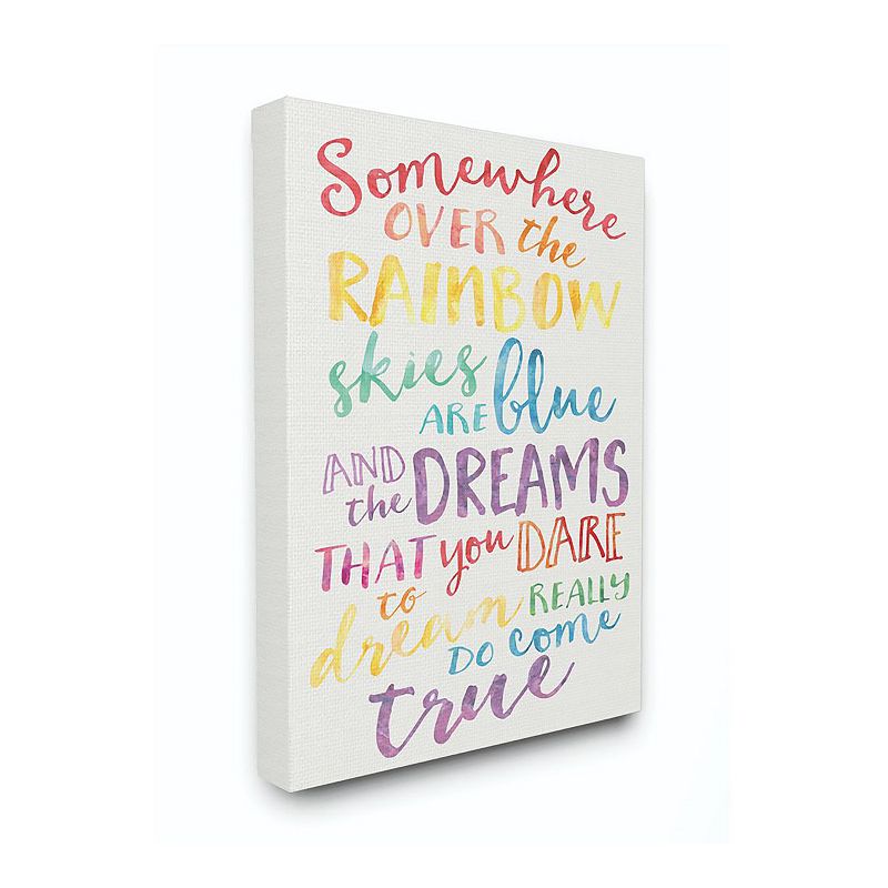 Stupell Home Decor Over the Rainbow Canvas Wall Art, Multi