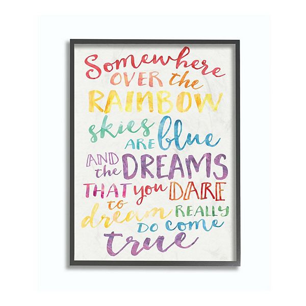 Stupell Home Decor Over the Rainbow Framed Wall Art