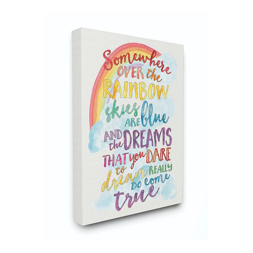 Stupell Home Decor Somewhere Over the Rainbow Canvas Wall Art