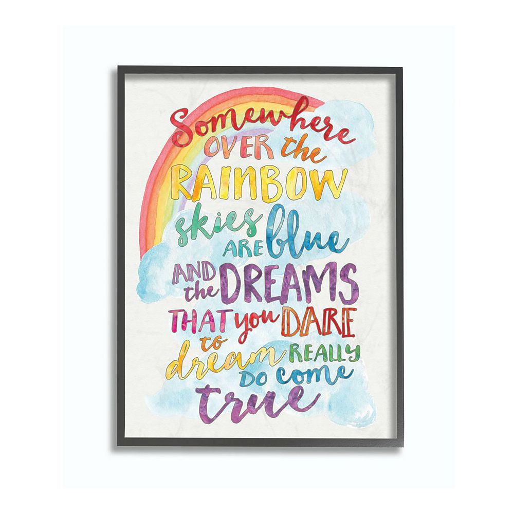 Stupell Home Decor Somewhere Over the Rainbow Framed Wall Art