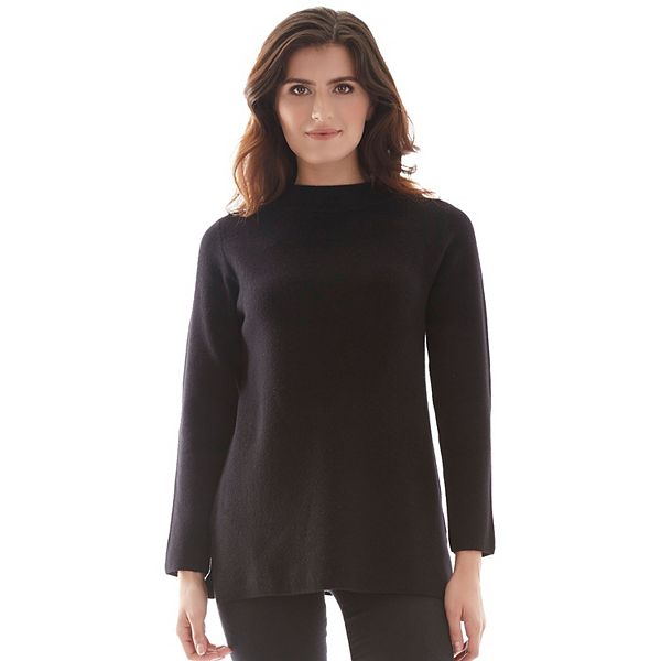 Women's Apt. 9® Funnel Neck Pullover Sweater - Black (SMALL)