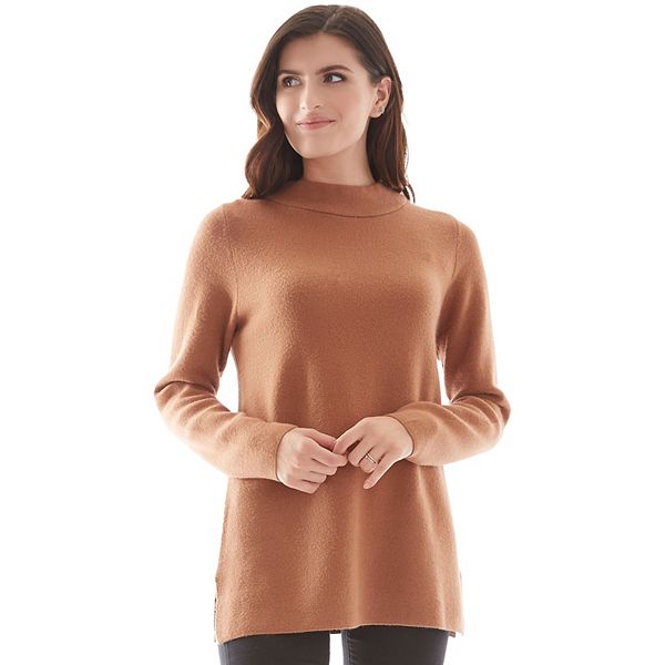 Women's Apt. 9® Funnel Neck Pullover Sweater - Camel (X LARGE)
