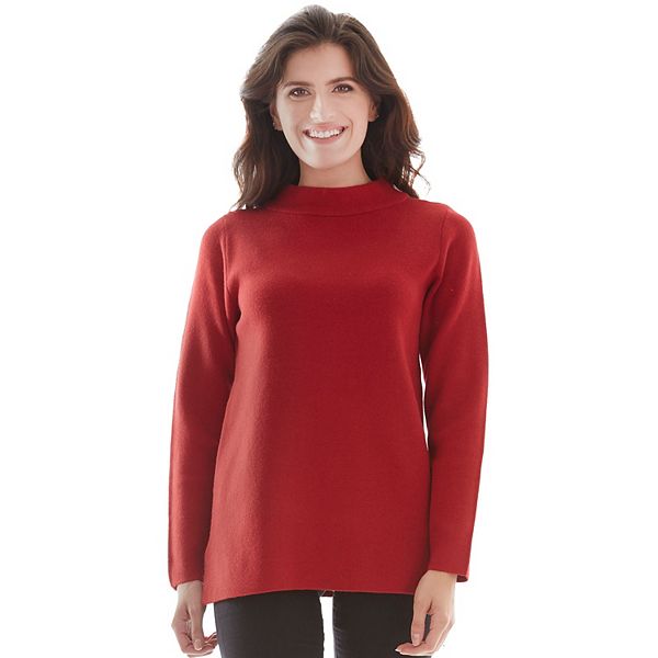 Womens Apt. 9® Funnel Neck Pullover Sweater - Cherry Red (X SMALL)
