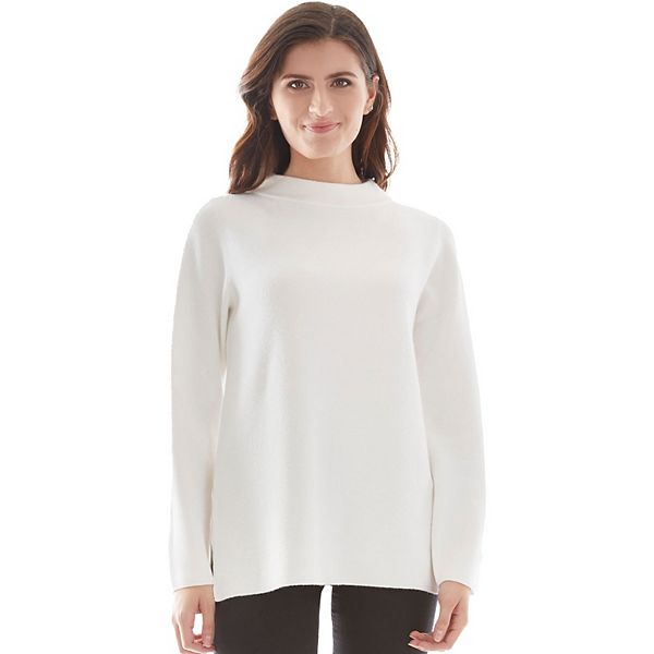 Womens Apt. 9® Funnel Neck Pullover Sweater - Off White (MEDIUM)