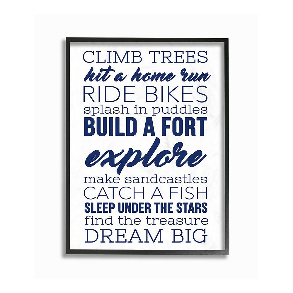 Stupell 'Little Gentleman's Playbook' Typography Wall Art - 11x14 Framed Gray Plaque For Kids' Rooms