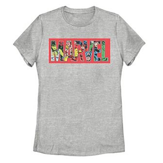 Juniors' Marvel Logo Tee