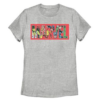 Juniors' Marvel Logo Tee