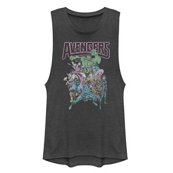 Juniors' Marvel Avengers Concert Group Muscle Tank Top