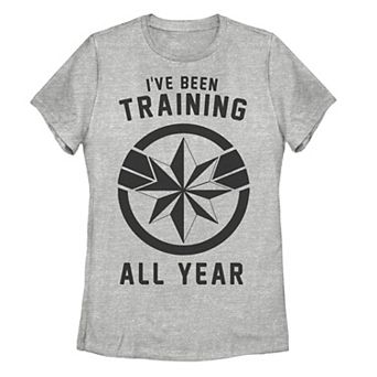 Juniors' Captain Marvel Logo Tee