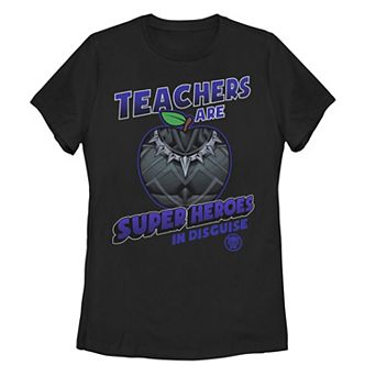 Juniors' Marvel Teachers Are Super Heroes In Disguise Black Panther Tee