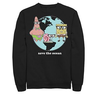 Men's Nickelodeon SpongeBob SquarePants Group Save The Ocean Sweatshirt