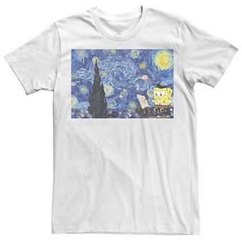 Men's Nickelodeon SpongeBob SquarePants Starry Night Painting Tee