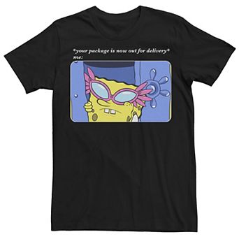 Men's Nickelodeon SpongeBob SquarePants Package Out For Delivery Meme Tee