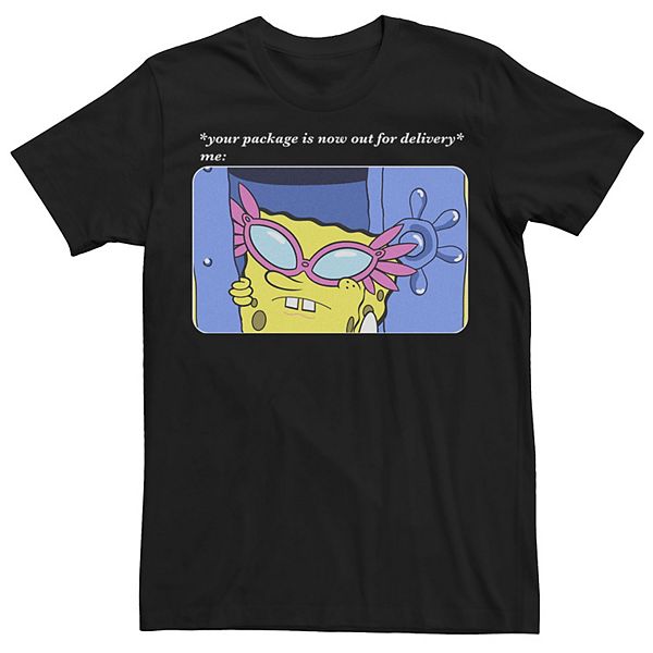 Men S Nickelodeon Spongebob Squarepants Package Out For Delivery Meme Tee