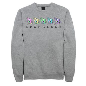Men's SpongeBob Color Neon Line Up Sweatshirt