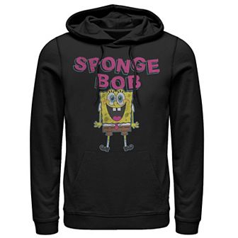 Men's Spongebob Simple Happy Distressed Portrait Hoodie