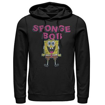 Men's Spongebob Simple Happy Distressed Portrait Hoodie