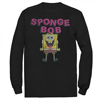 Men's Spongebob Simple Happy Distressed Portrait Tee