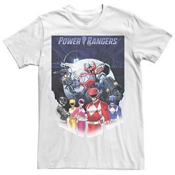 Men's Power Rangers Fade Portrait Megazord Poster Tee
