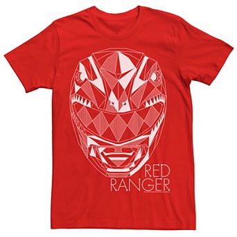 Men's Power Rangers Red Ranger Polygon Line Art Tee