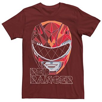 Men's Power Rangers Red Ranger Polygon Big Face Tee