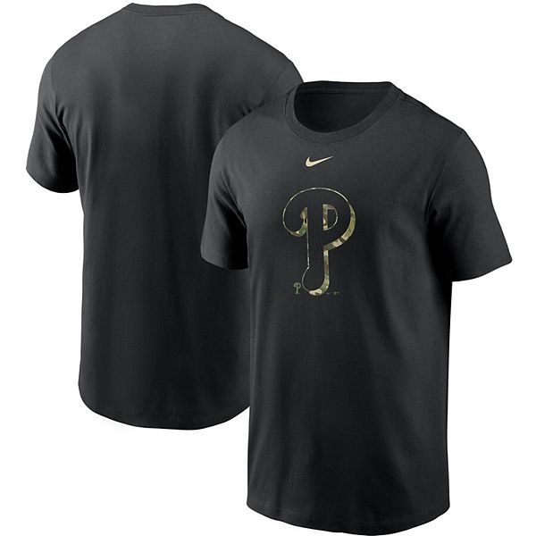 Men's Nike Black Philadelphia Phillies Camo Logo T-Shirt