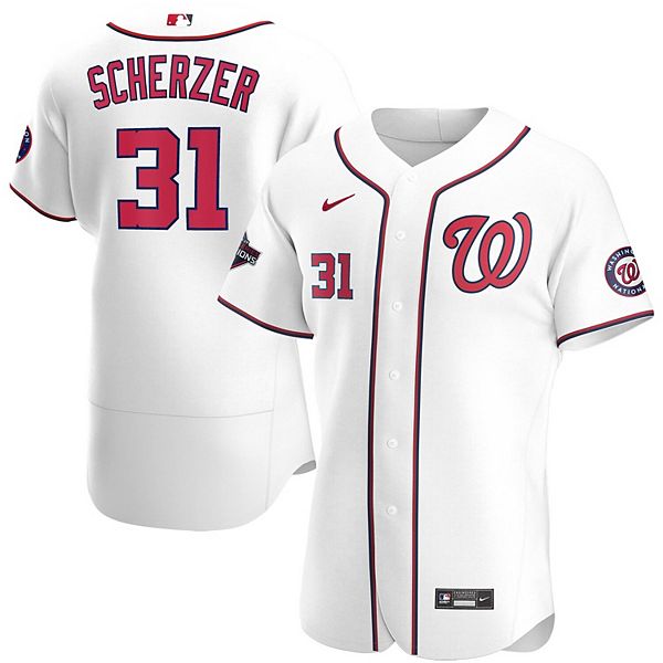 MLB Washington Nationals Women's Short Sleeve Button Down Mesh Jersey 