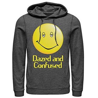 Men's Dazed And Confused Droopy Smiley Face Simple Background Hoodie