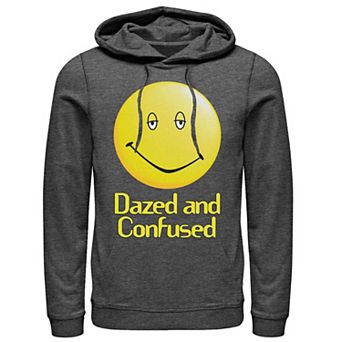 Men's Dazed And Confused Droopy Smiley Face Simple Background Hoodie