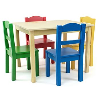 Humble Crew Kids Wood Table and 4 Chairs Set