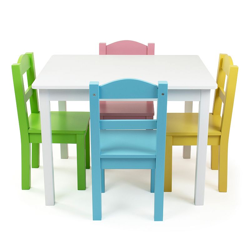 Humble Crew Kids Wood Table and 4 Chairs Set, Multicolor