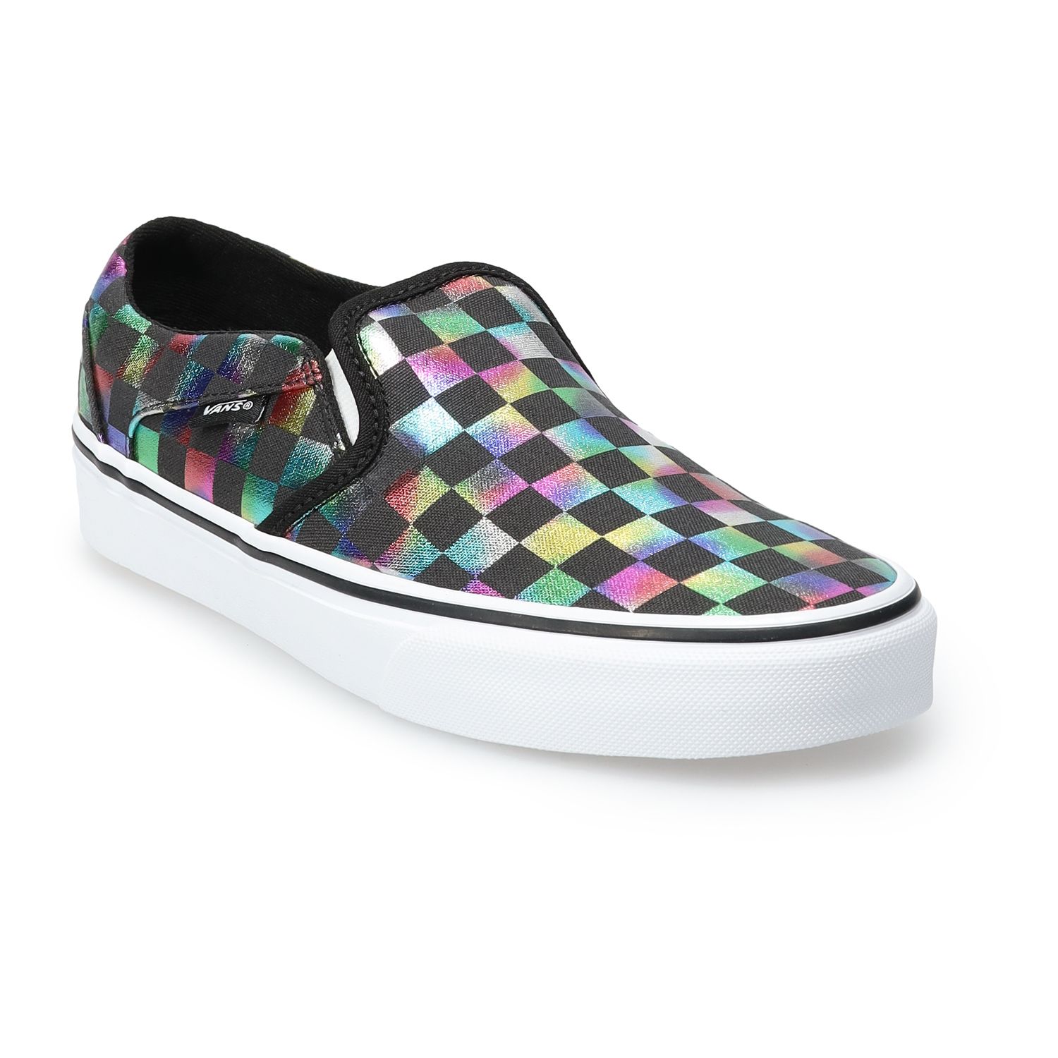 kohls black vans slip ons