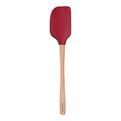 spatula, silicone & wood handle cayenne