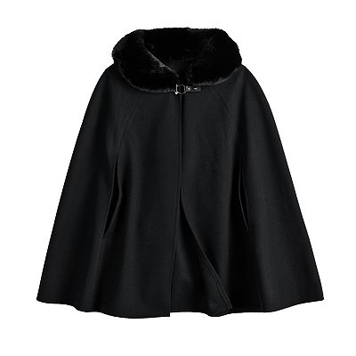 Women's Apt. 9® Faux-Fur Collar Cape