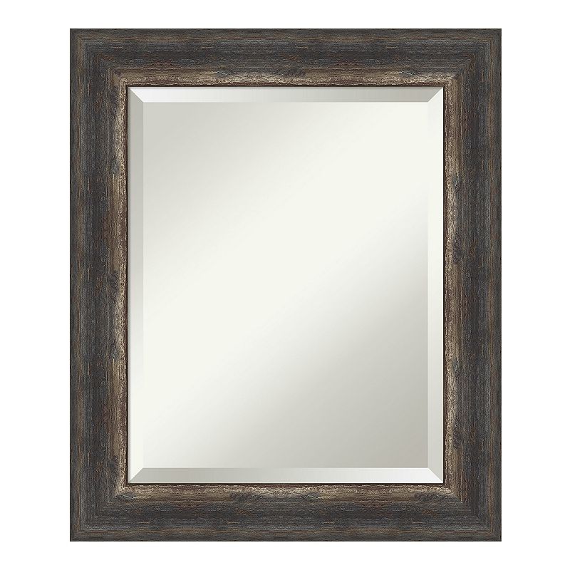 Amanti Art Bark Rustic Framed Bathroom Vanity Wall Mirror, Brown, 33X27