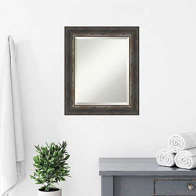 Amanti Art Bark Rustic Framed Bathroom Vanity Wall Mirror