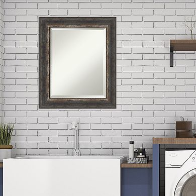 Amanti Art Bark Rustic Framed Bathroom Vanity Wall Mirror