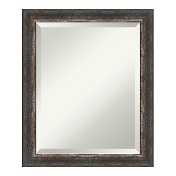Amanti Art Rustic Bark Framed Bathroom Vanity Wall Mirror