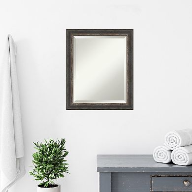 Amanti Art Rustic Bark Framed Bathroom Vanity Wall Mirror