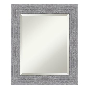 Amanti Art Bark Rustic Gray Framed Bathroom Vanity Wall Mirror