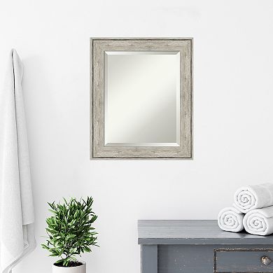 Amanti Art Crackled Metallic Framed Bathroom Vanity Wall Mirror